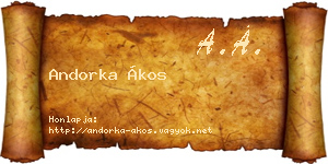 Andorka Ákos névjegykártya