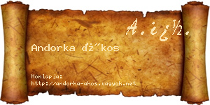 Andorka Ákos névjegykártya